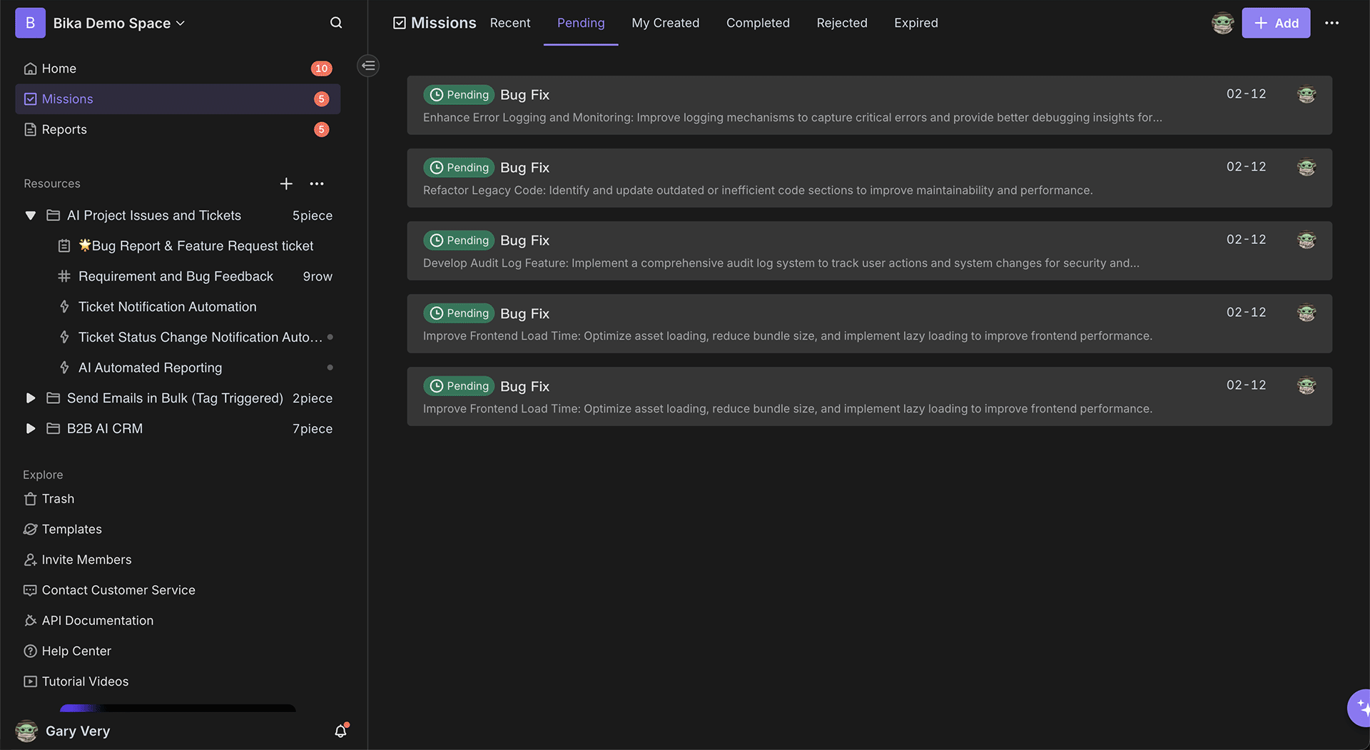 Automate project management