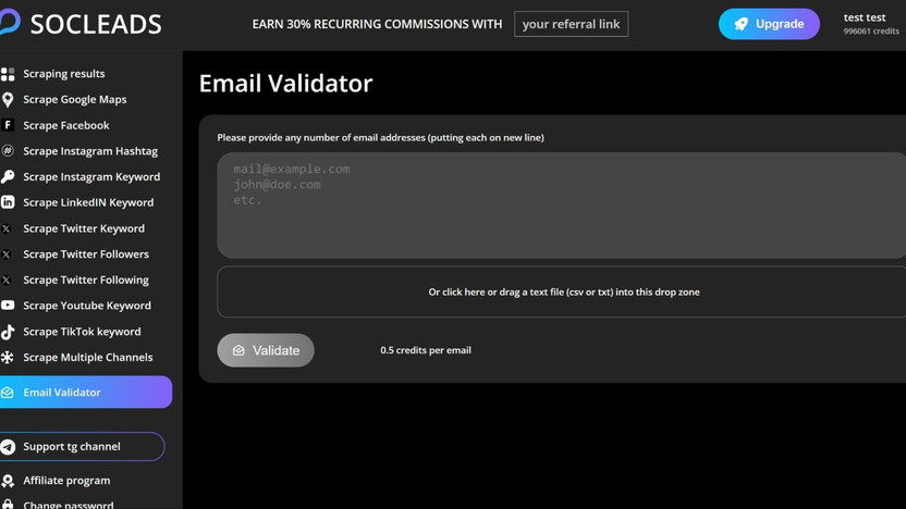 Validate emails