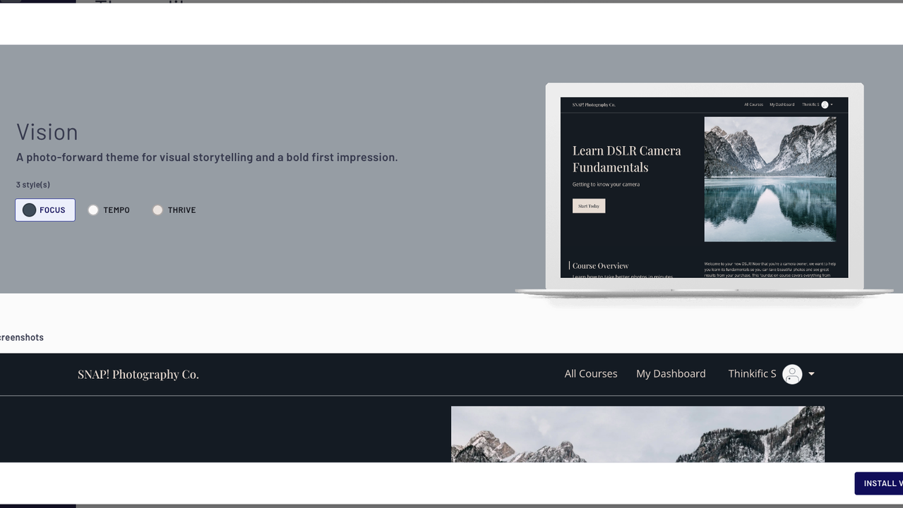 Choose a Thinkific theme