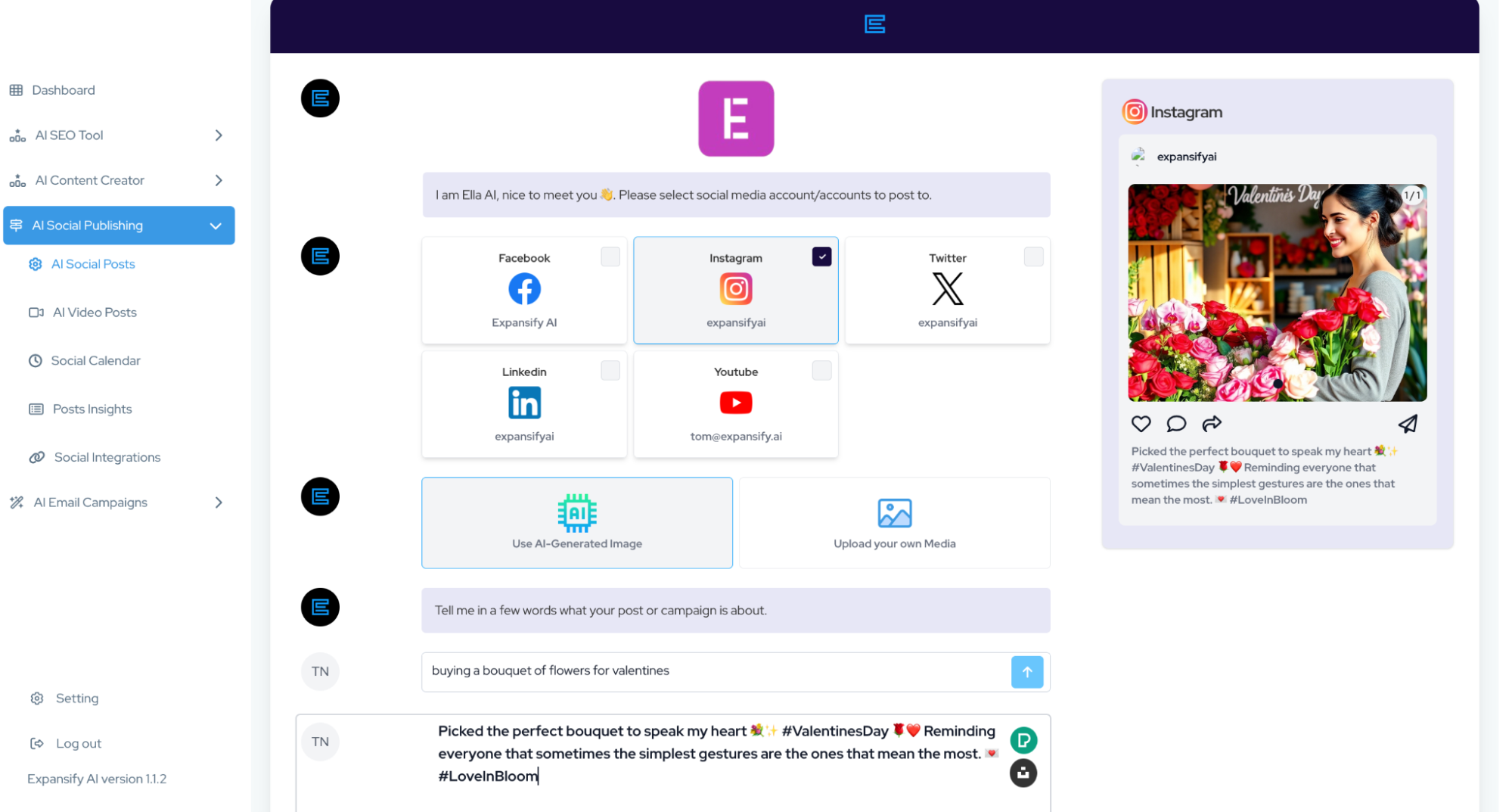 AI-generated social posts