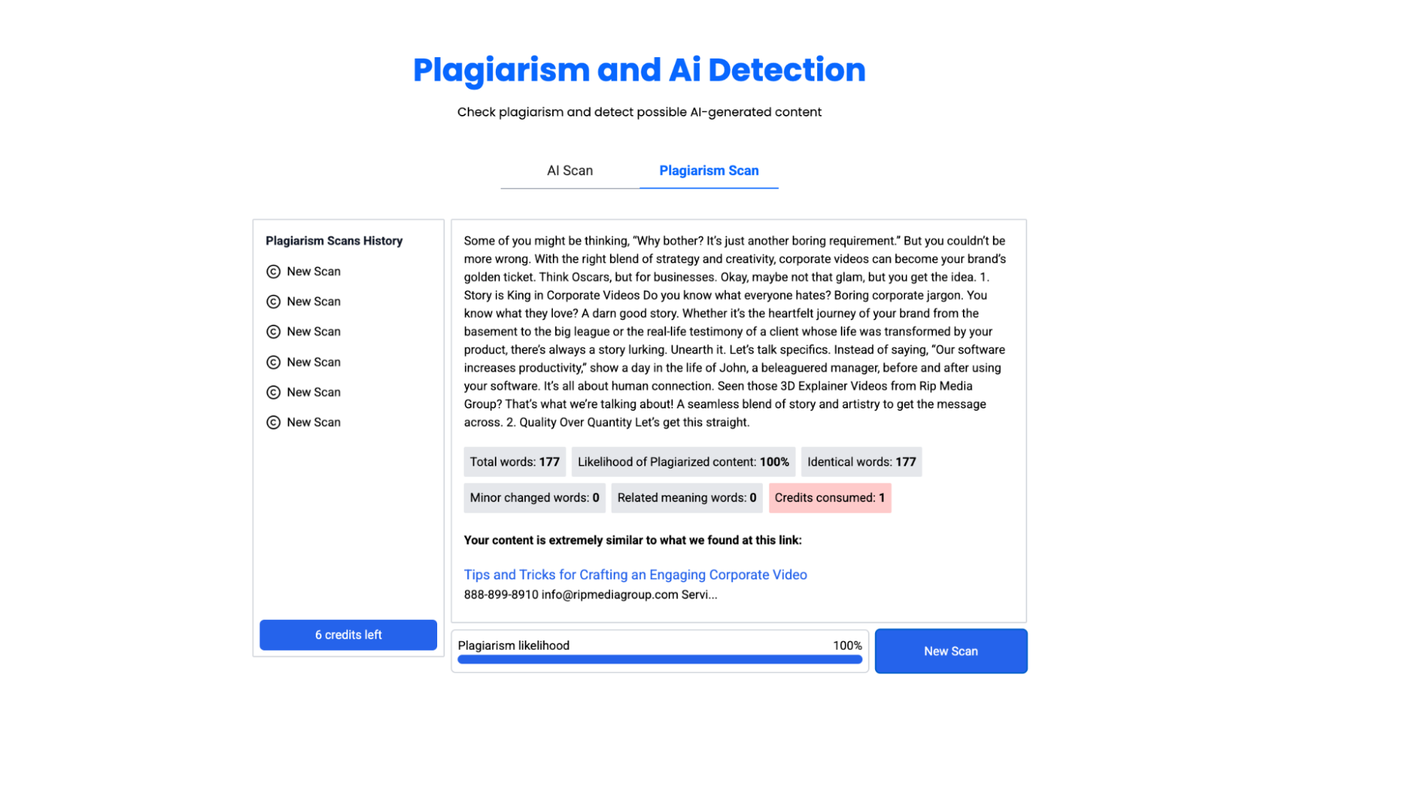Plagiarism check